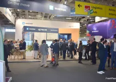 The huge and crowded Maersk stand.